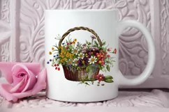 Basket of Wildflowers PNG Clipart Product Image 2