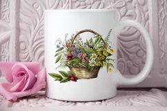Basket of Wildflowers PNG Clipart Product Image 2