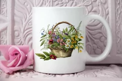 Basket of Wildflowers PNG Clipart Product Image 2