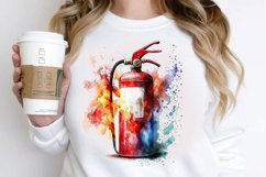 Watercolor Fire Extinguisher PNG Clipart Product Image 2