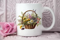 Basket of Wildflowers PNG Clipart Product Image 2