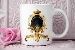 Watercolor Black and Gold Antique PNG Clipart Product Image 2