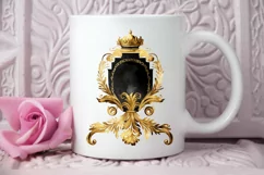 Watercolor Black and Gold Antique PNG Clipart Product Image 2
