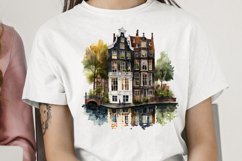 Watercolor Amsterdam Canal House PNG Clipart Product Image 2