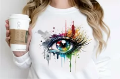 Watercolor Colorful Eye Paint PNG Clipart Product Image 2