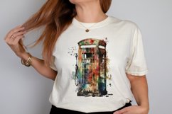 Watercolor Vintage Public Telephone Booth PNG Clipart Product Image 2