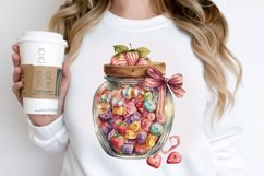 Watercolor Candy in Jar Valentine Day PNG Clipart Product Image 2