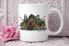 Watercolor Fishing Lodge PNG Clipart Product Image 2