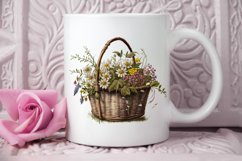 Basket of Wildflowers PNG Clipart Product Image 2