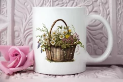 Basket of Wildflowers PNG Clipart Product Image 2