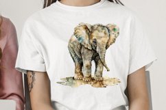 Watercolor Baby Elephant PNG Clipart Product Image 2