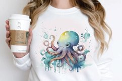 Watercolor Cute Octopus PNG Clipart Product Image 2