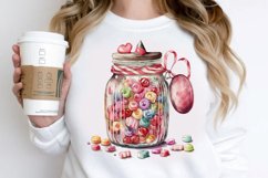 Watercolor Candy in Jar Valentine Day PNG Clipart Product Image 2