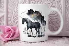 Watercolor Night Unicorn PNG Clipart Product Image 2