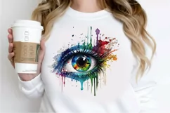 Watercolor Colorful Eye Paint PNG Clipart Product Image 2