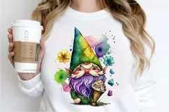 Watercolor Cute Gnome Mardi Gras PNG Clipart Product Image 2