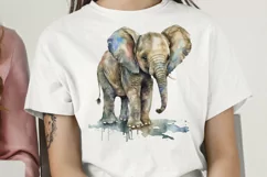 Watercolor Baby Elephant PNG Clipart Product Image 2