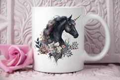 Watercolor Night Unicorn PNG Clipart Product Image 2