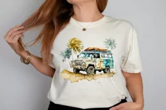 Watercolor Beach Truck PNG Clipart Product Image 2