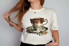 Watercolor Vintage Coffee Cup PNG Clipart Product Image 2