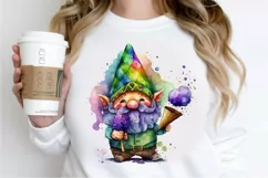 Watercolor Cute Gnome Mardi Gras PNG Clipart Product Image 2