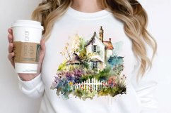 Watercolor House in Flower Garden PNG Clipart Product Image 2