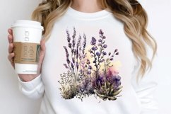 Watercolor Lavender Garden PNG Clipart Product Image 2