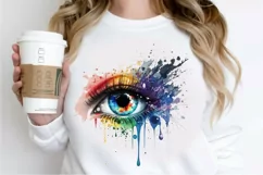 Watercolor Colorful Eye Paint PNG Clipart Product Image 2