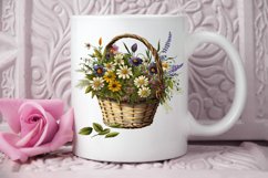 Basket of Wildflowers PNG Clipart Product Image 2