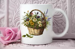 Basket of Wildflowers PNG Clipart Product Image 2