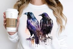 Watercolor Gothic Ravens PNG Clipart Product Image 2