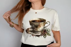 Watercolor Vintage Coffee Cup PNG Clipart Product Image 2