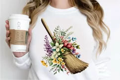 Watercolor Floral Brooms PNG Clipart Product Image 3