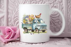 Watercolor Easter Truck PNG Clipart Product Image 3
