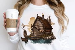 Watercolor Fishing Lodge PNG Clipart Product Image 3