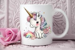 Watercolor Magical Unicorn PNG Clipart Product Image 3