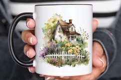 Watercolor House in Flower Garden PNG Clipart Product Image 3