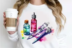 Watercolor Nurse Supplies PNG Clipart Product Image 3