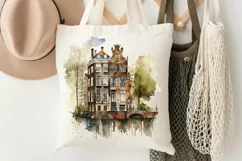 Watercolor Amsterdam Canal House PNG Clipart Product Image 3