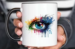 Watercolor Colorful Eye Paint PNG Clipart Product Image 3
