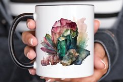 Watercolor Raw Tourmaline Crystal PNG Clipart Product Image 3