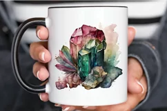 Watercolor Raw Tourmaline Crystal PNG Clipart Product Image 3