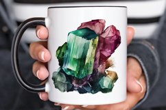 Watercolor Raw Tourmaline Crystal PNG Clipart Product Image 3
