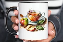 Watercolor Cinnamon Apple Tea PNG Clipart Product Image 3