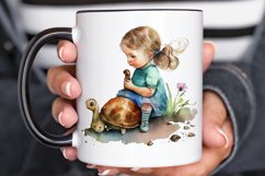 Watercolor Little Girl and Snails PNG Clipart Product Image 3