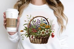 Basket of Wildflowers PNG Clipart Product Image 3