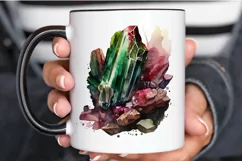 Watercolor Raw Tourmaline Crystal PNG Clipart Product Image 3