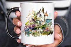 Watercolor House in Flower Garden PNG Clipart Product Image 3