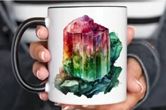 Watercolor Raw Tourmaline Crystal PNG Clipart Product Image 3