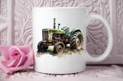 Watercolor Old Tractor PNG Clipart Product Image 3